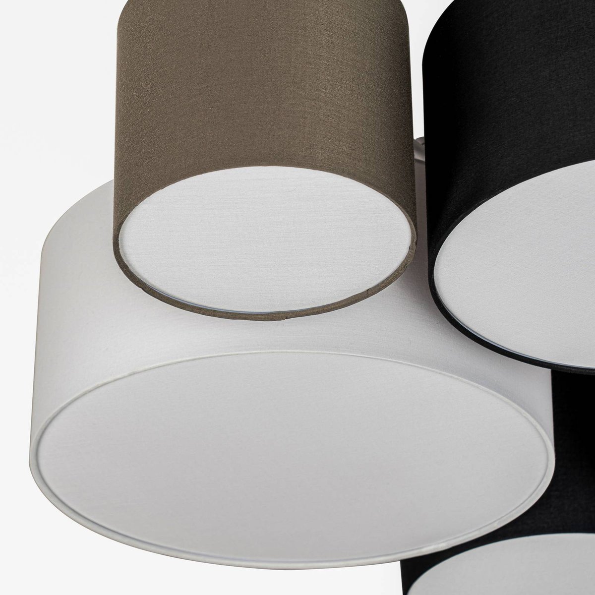 Plafonnier en textile scandinave, Lettie gris, noir, blanc, LINDBY