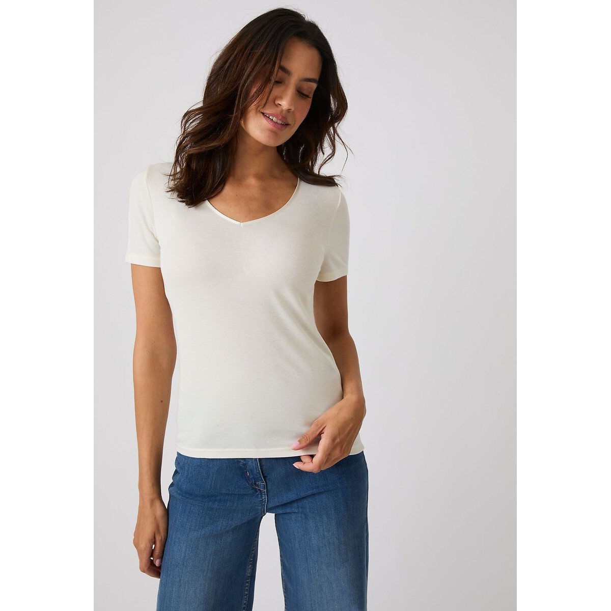 T-shirt manches courtes Thermolactyl degré 3 blanc cassé, DAMART
