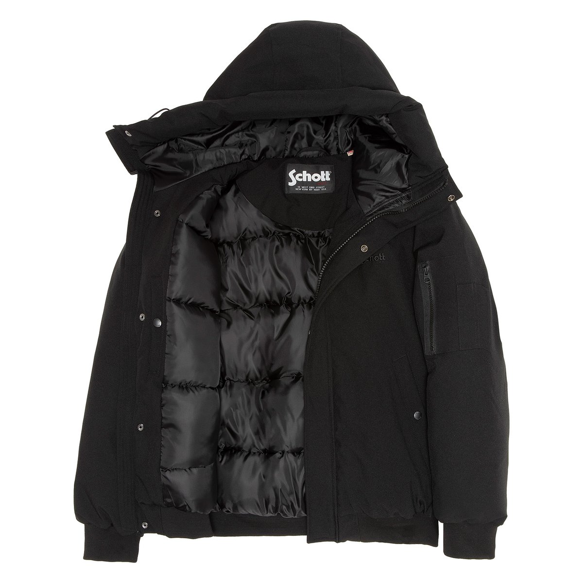 Blouson à capuche noir, SCHOTT