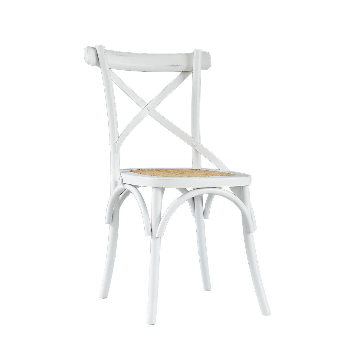Chaise en bois d'acajou et rotin LONDRES blanc, BERAH GETAH