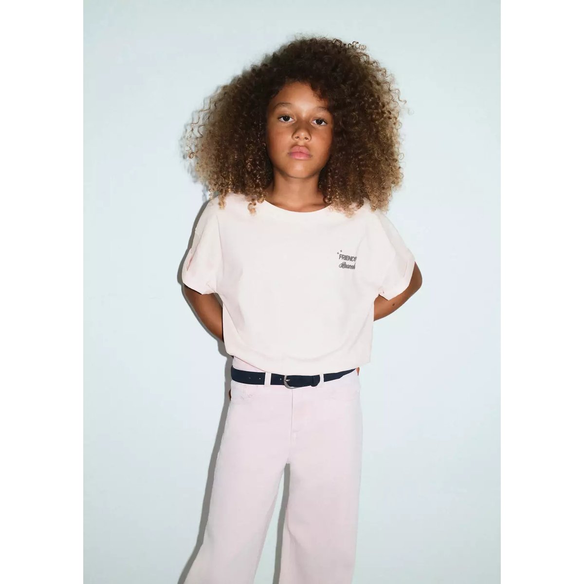 T-shirt en coton imprimé rose, MANGO KIDS