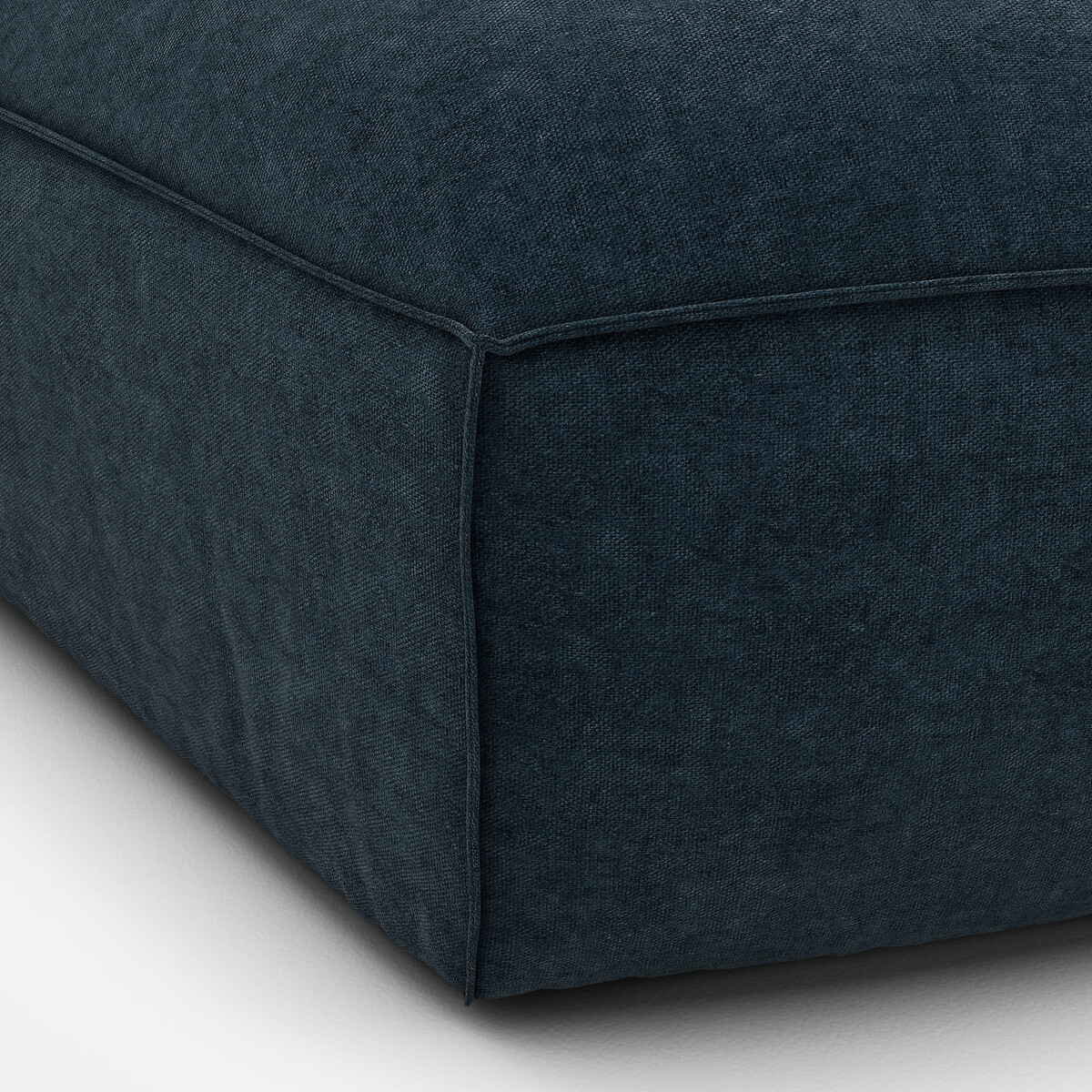 Elément d'angle ouvert pour canapé modulable, en velours texturé, SEVEN bleu de prusse, LA REDOUTE INTERIEURS