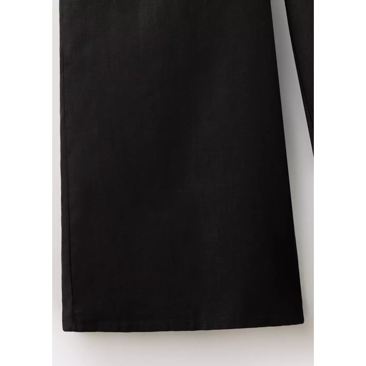 Pantalon droit lin noir, MANGO TEEN
