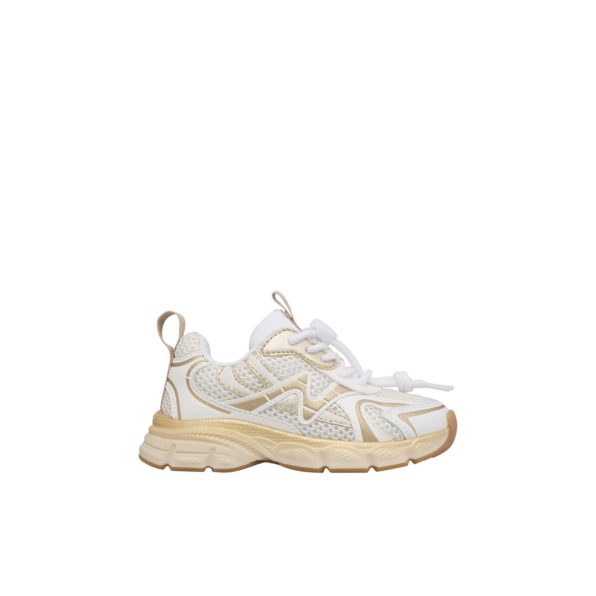 Sneakers en simili cuir et tissu WAVE. blanc-platine, NATURINO
