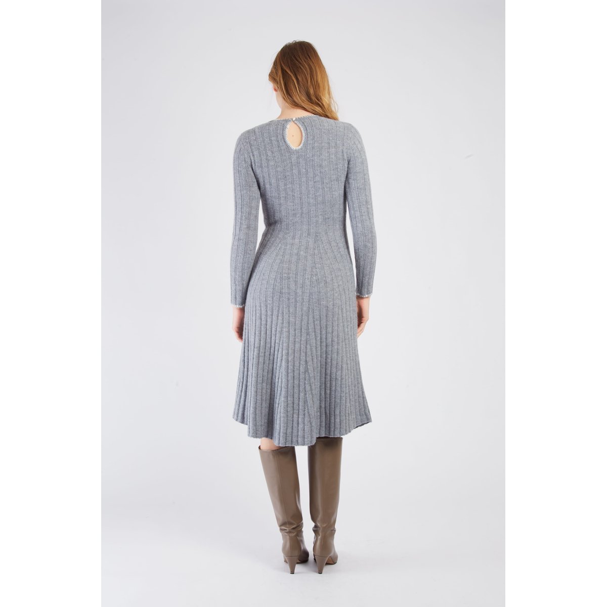 Robe longue en maille CATHERINE gris, DERHY