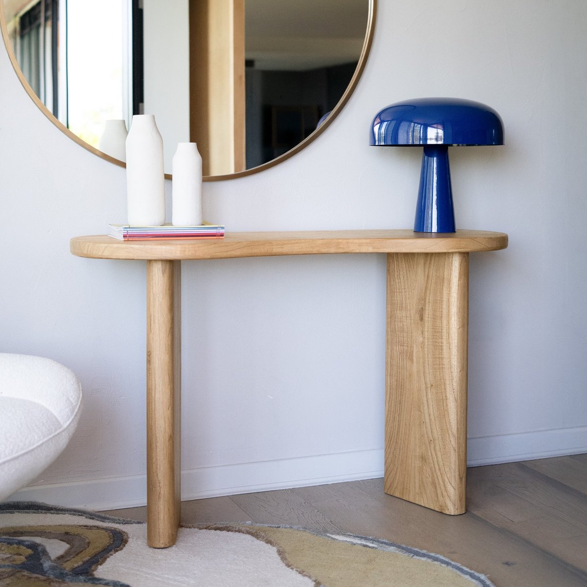 Console en bois massif de mindi - BRANDAN marron clair, MAISON PAVANE