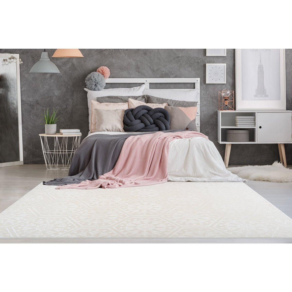 Tapis rectangulaire tufté main, MONROE blanc, ARTE ESPINA