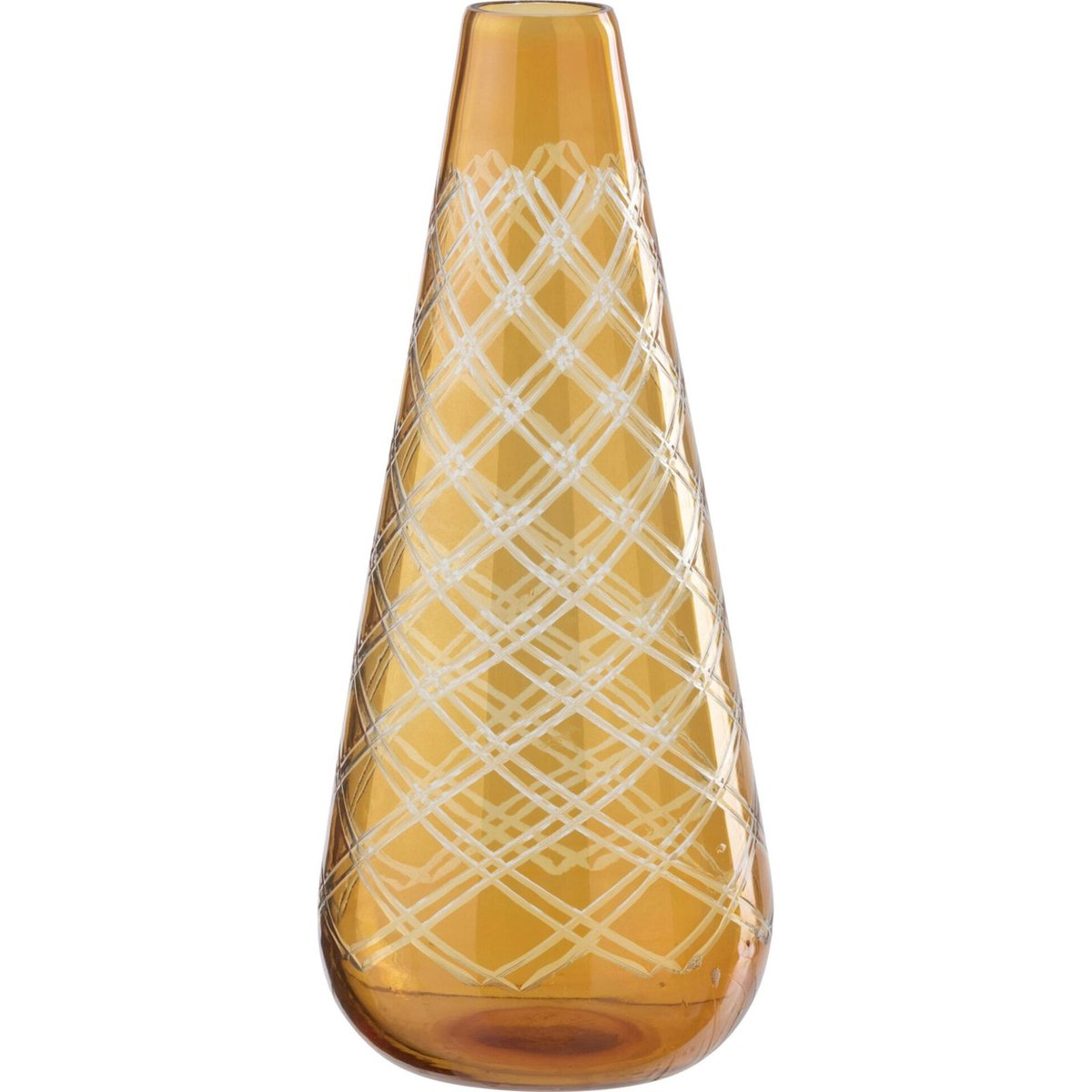 Vase en verre à motif graphique doré, RECOLLECTION