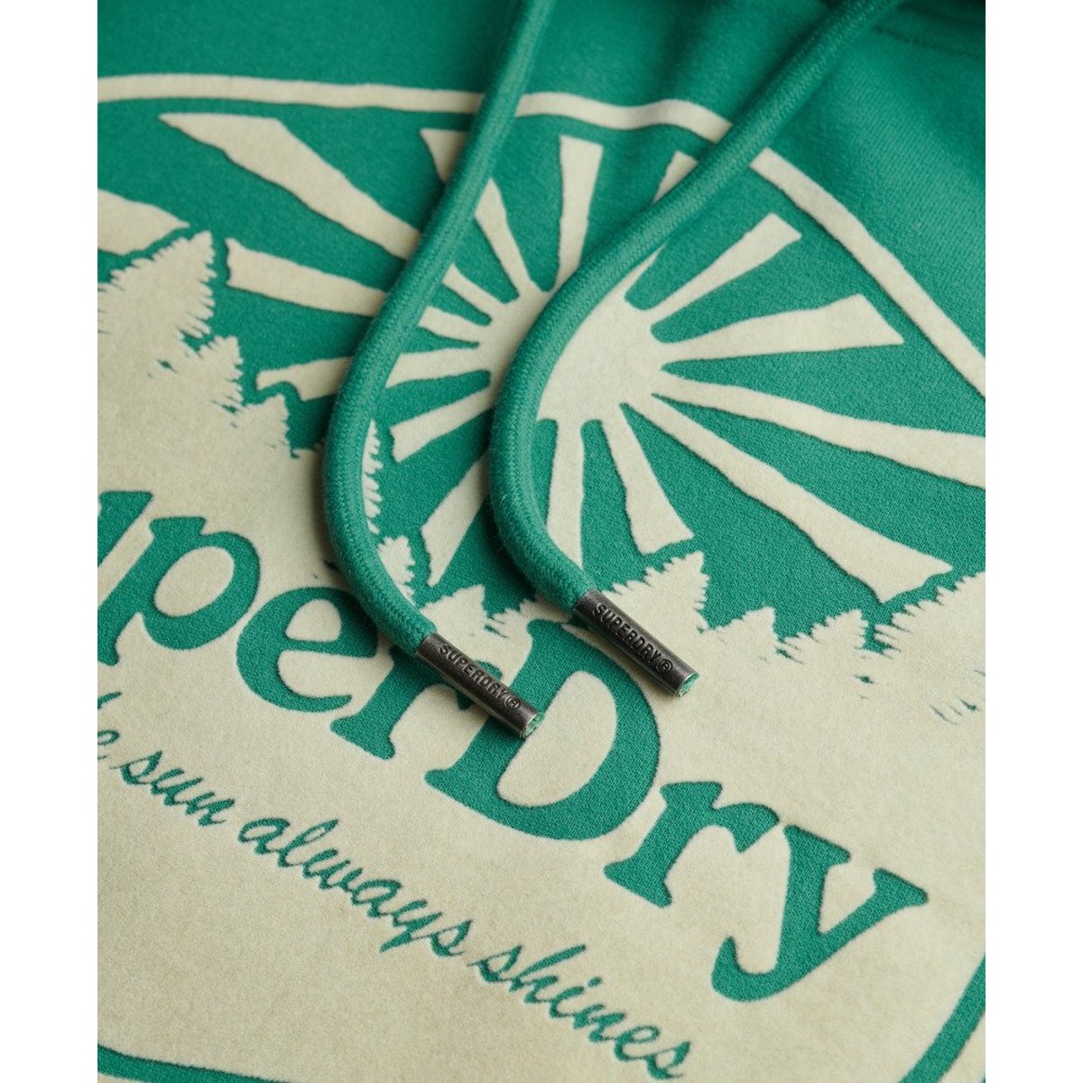 Sweat à capuche Sun vert pinède, SUPERDRY