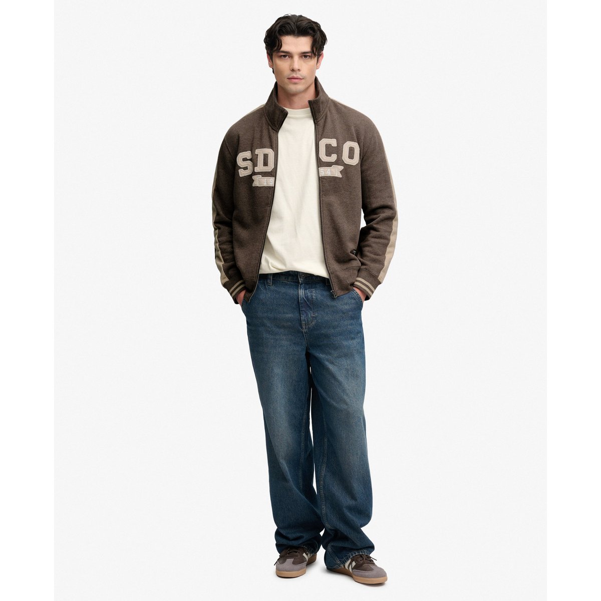 Veste Track coupe décontractée marron, SUPERDRY