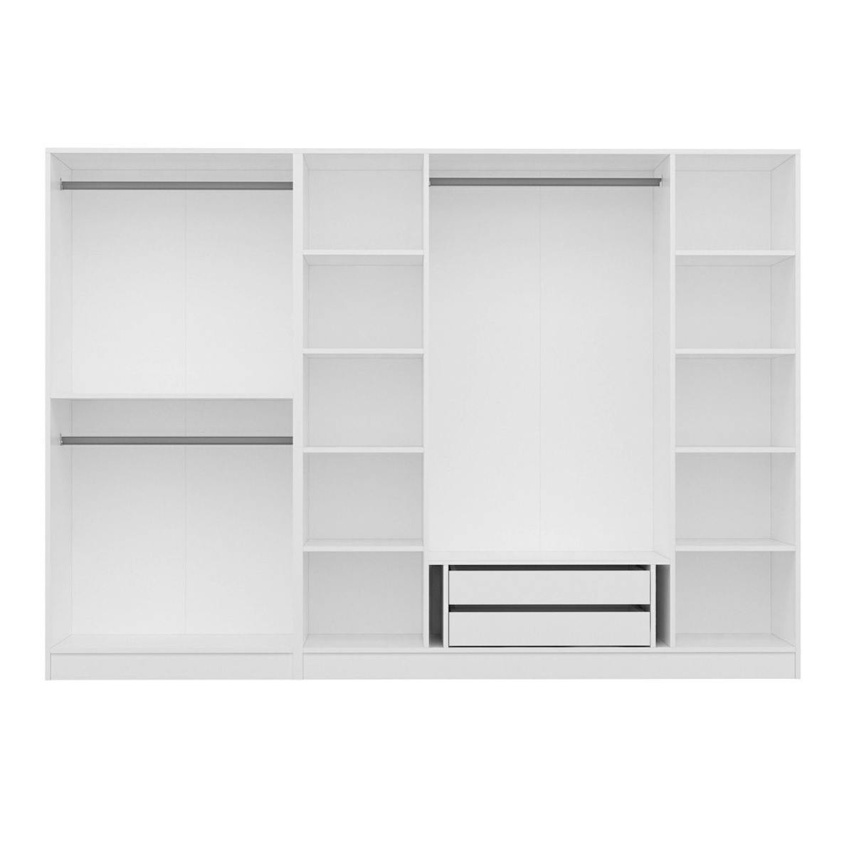 Armoire dressing avec portants et niches BYRON blanc, PIER IMPORT