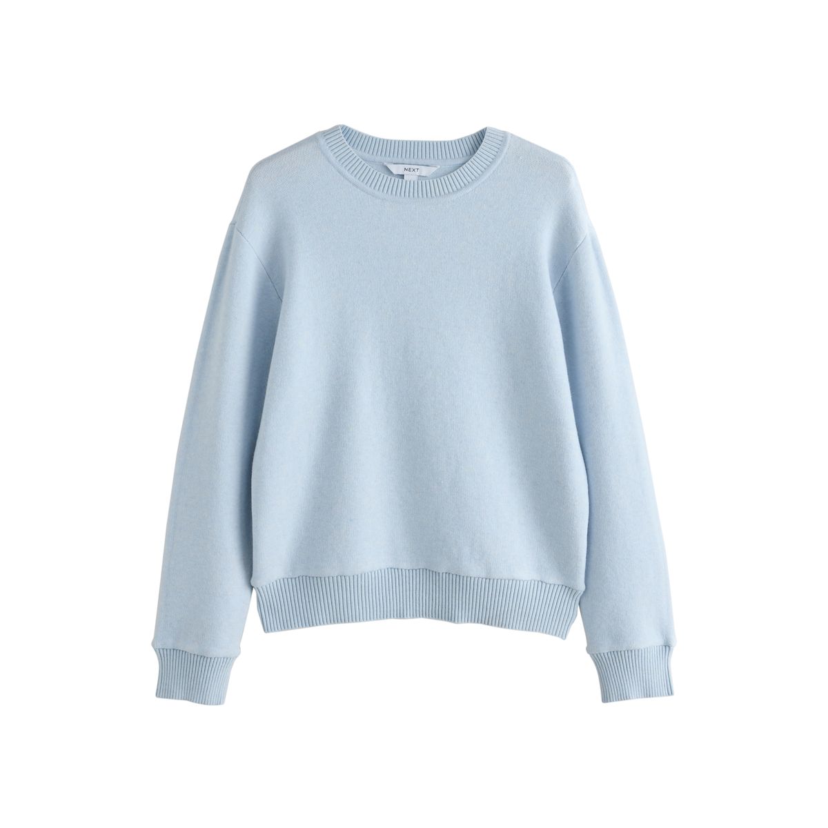 Pull ras du cou aspect maille bleu, NEXT