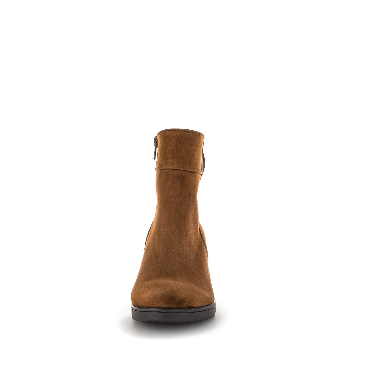 Bottines en velours à talon décroché block cognac velours, GABOR