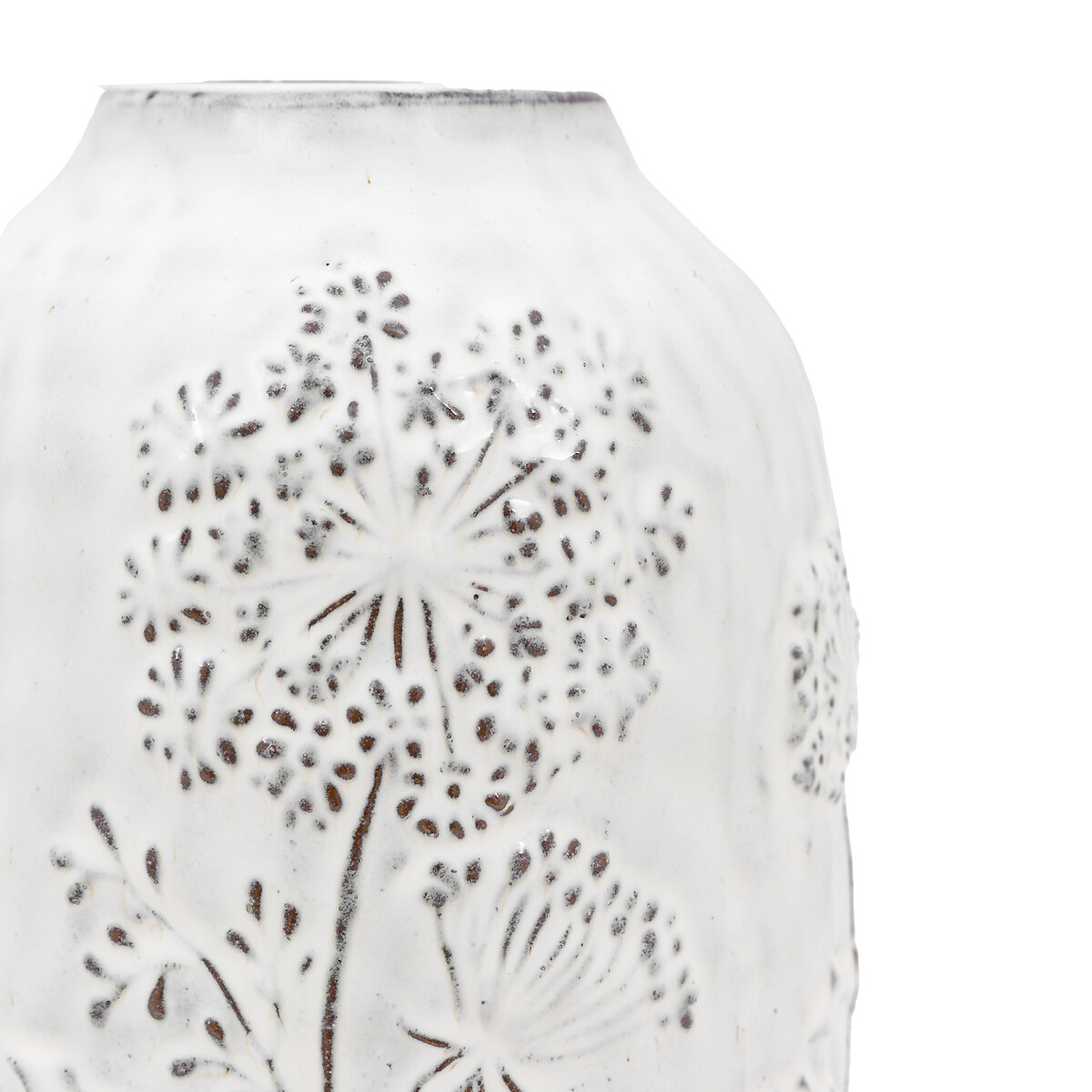 Meadow 25cm Embossed Ceramic Vase grey, ÉDITÉ