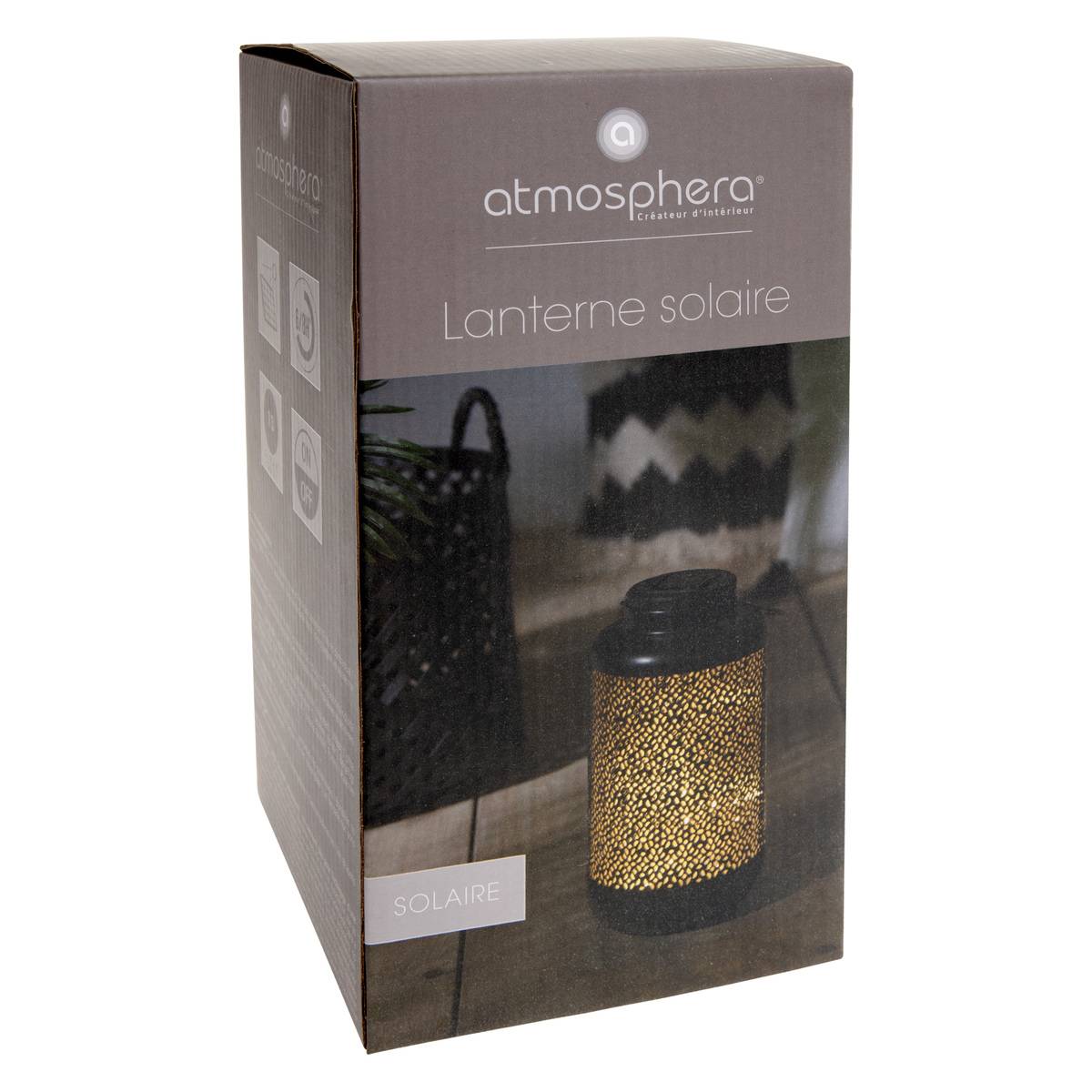 Lanterne solaire MAIK noir, ATMOSPHERA