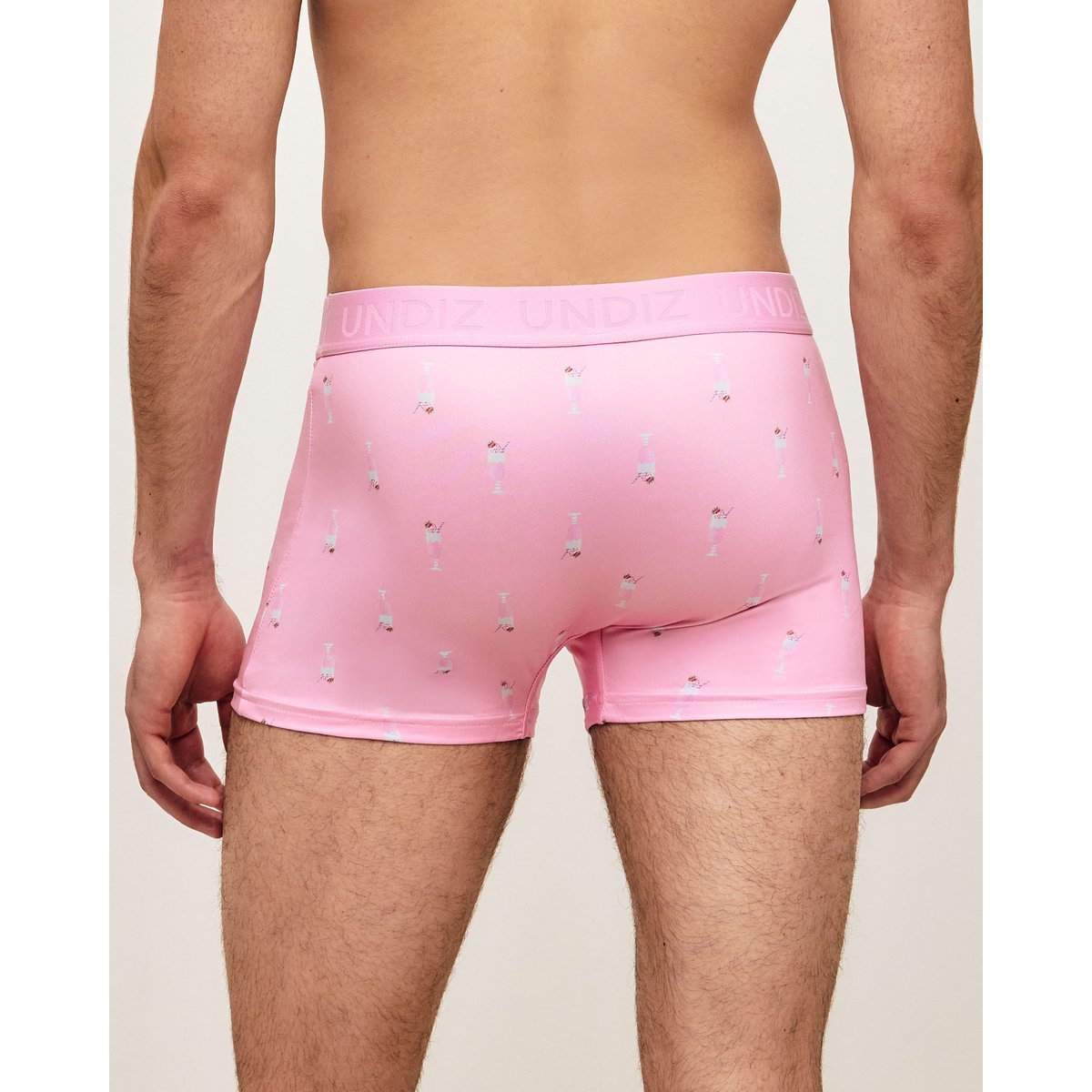 Boxer en microfibre imprimé milkshake REPEATIZ BANAN rose pale, UNDIZ