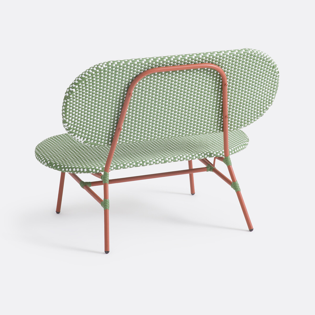 Banco de jardim em metal e resina tecida, Matu vermelho/verde/branco, LA REDOUTE INTERIEURS