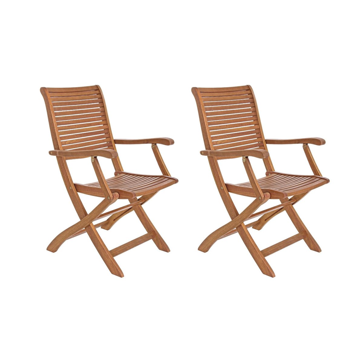 Fauteuils de jardin pliants en acacia (lot de 2) - CANCALE bois clair, HELLIN, DEPUIS 1862