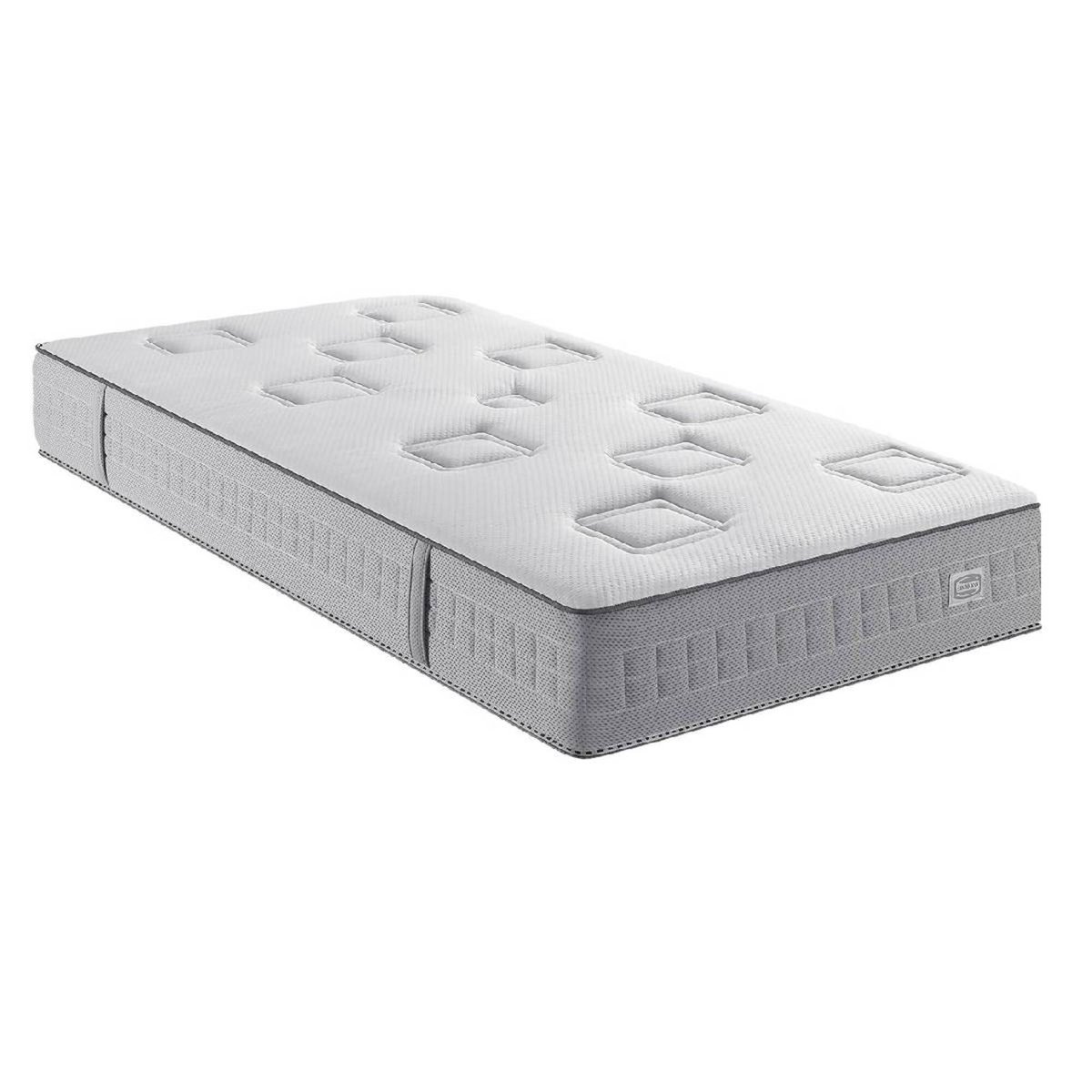 Matelas CHALLENGE 90x200, ressort ensachés, très ferme, H24 blanc, SIMMONS