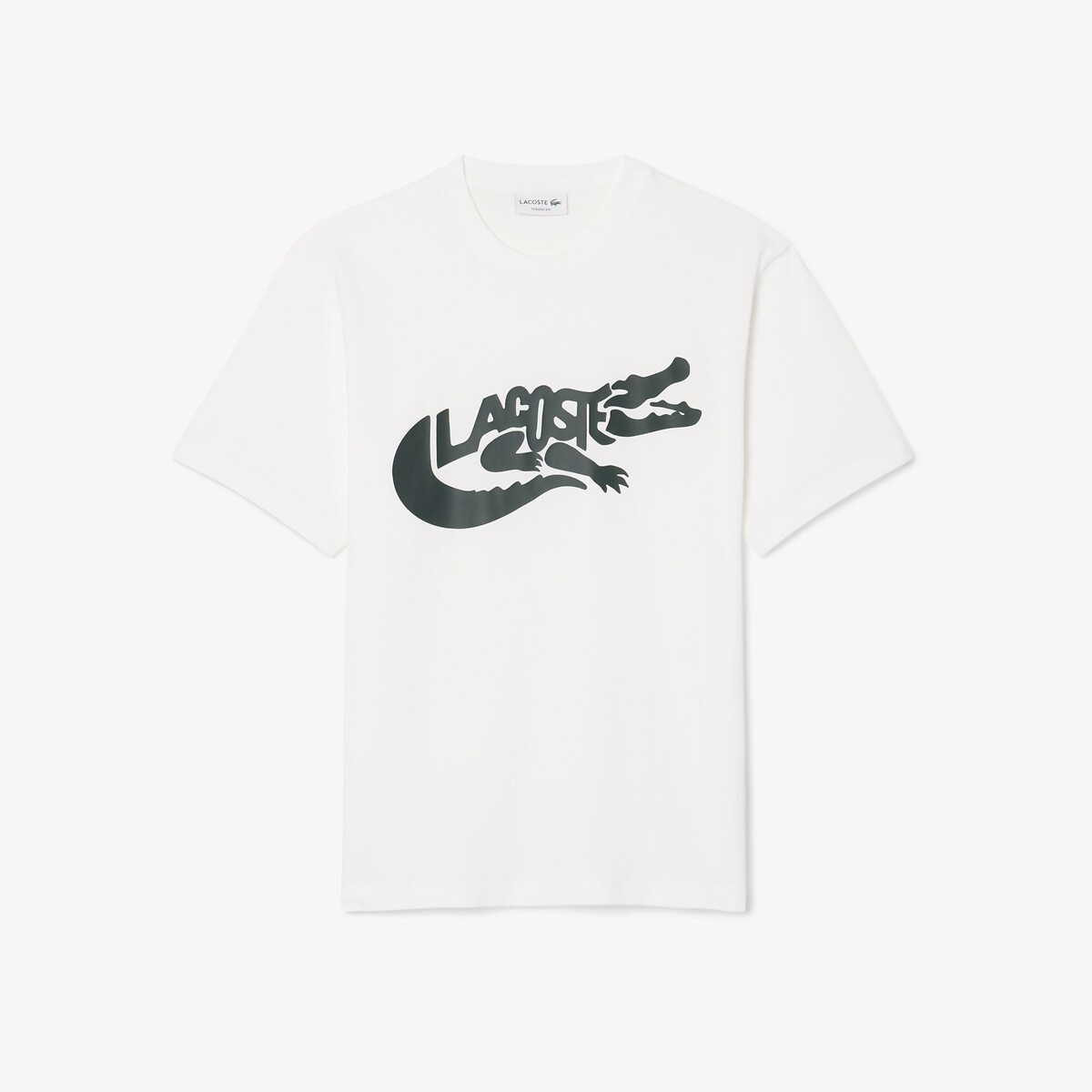 T-shirt em jersey estampada branco, LACOSTE