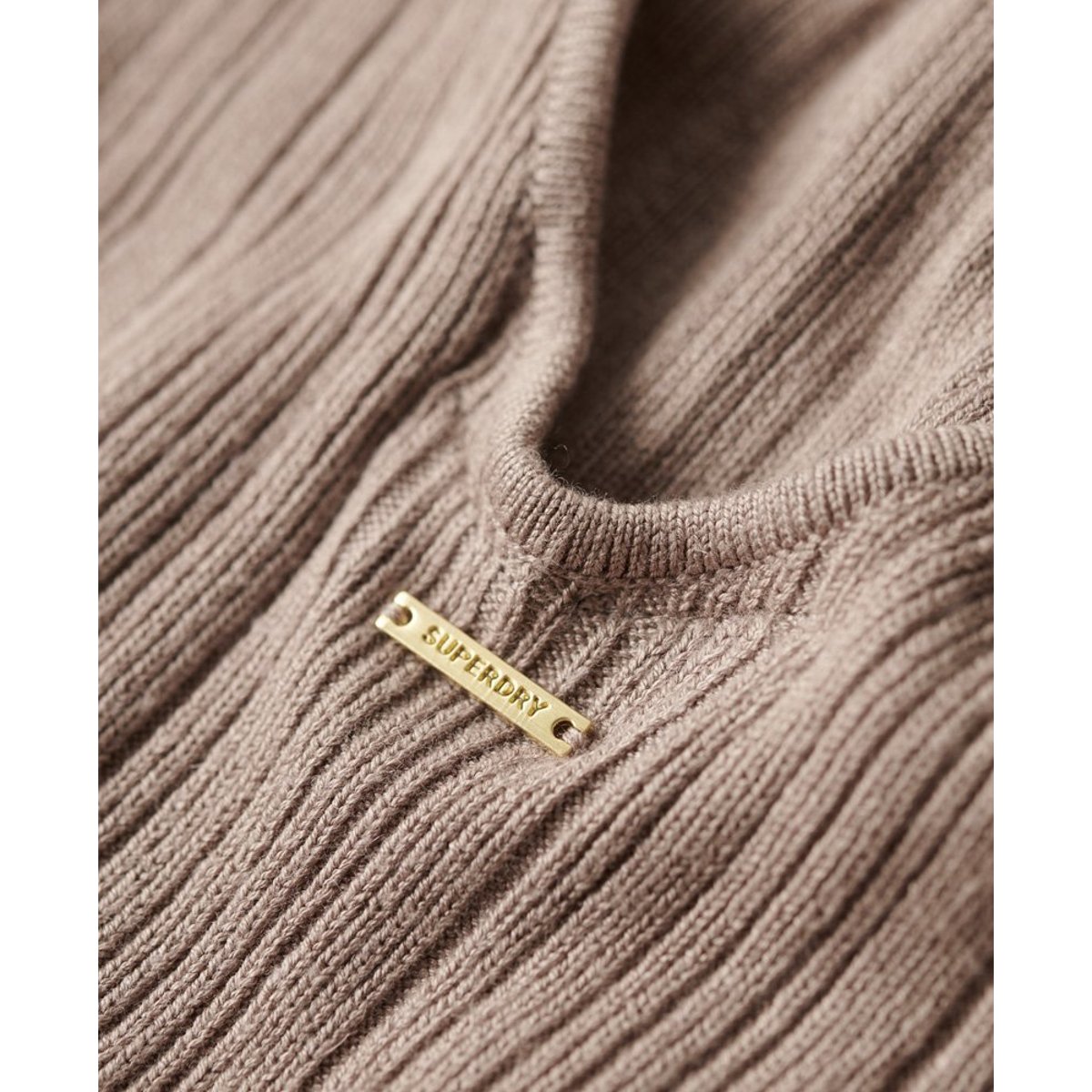 Mini robe moulante dos nu marron naturel, SUPERDRY