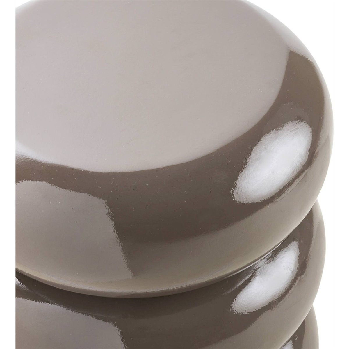 Table d'appoint ronde ROSOLINA haute brillance marron brillant, RECOLLECTION