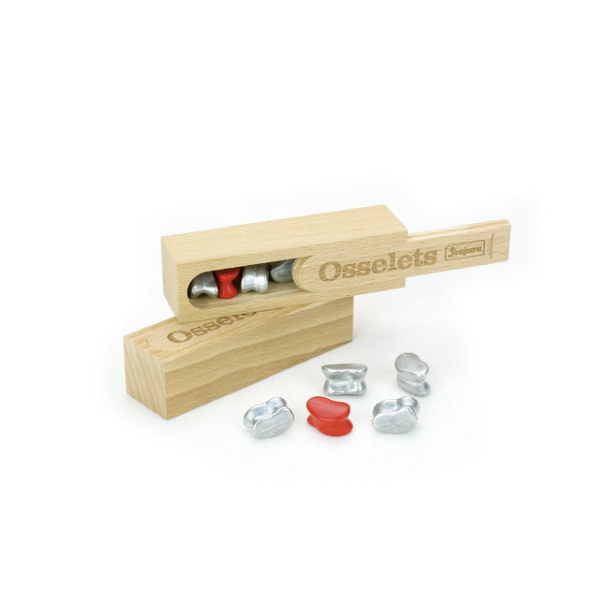 Coffret en bois - Osselets couleur unique, JEUJURA