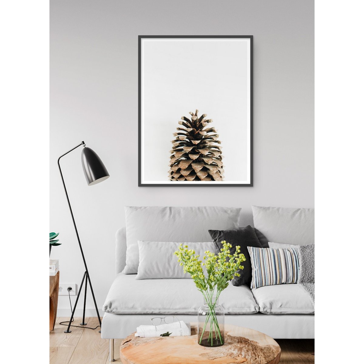 Poster Pomme de pin blanc, L'AFFICHERIE
