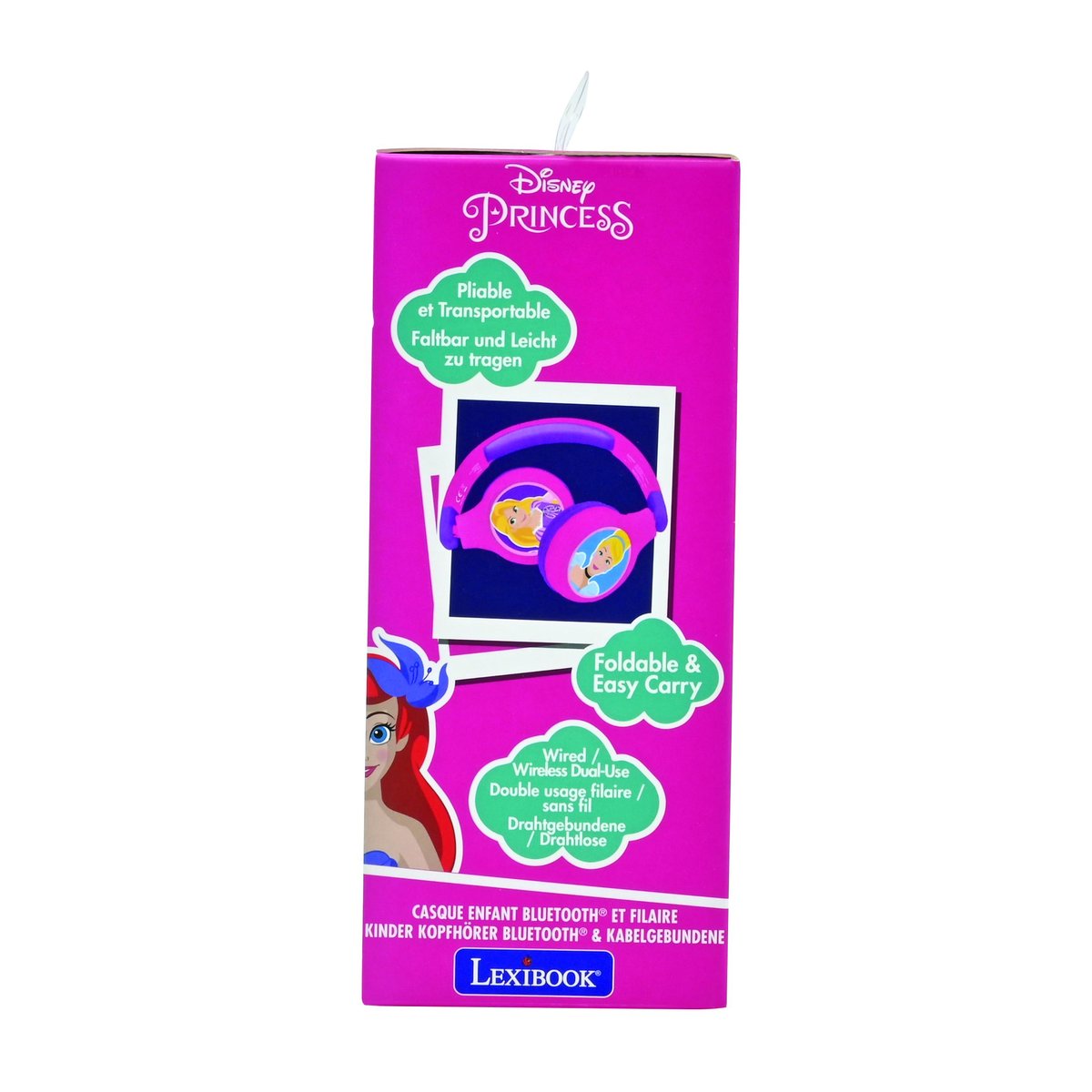Casque 2 en 1 Bluetooth et Filaire Disney Princesse rose, LEXIBOOK