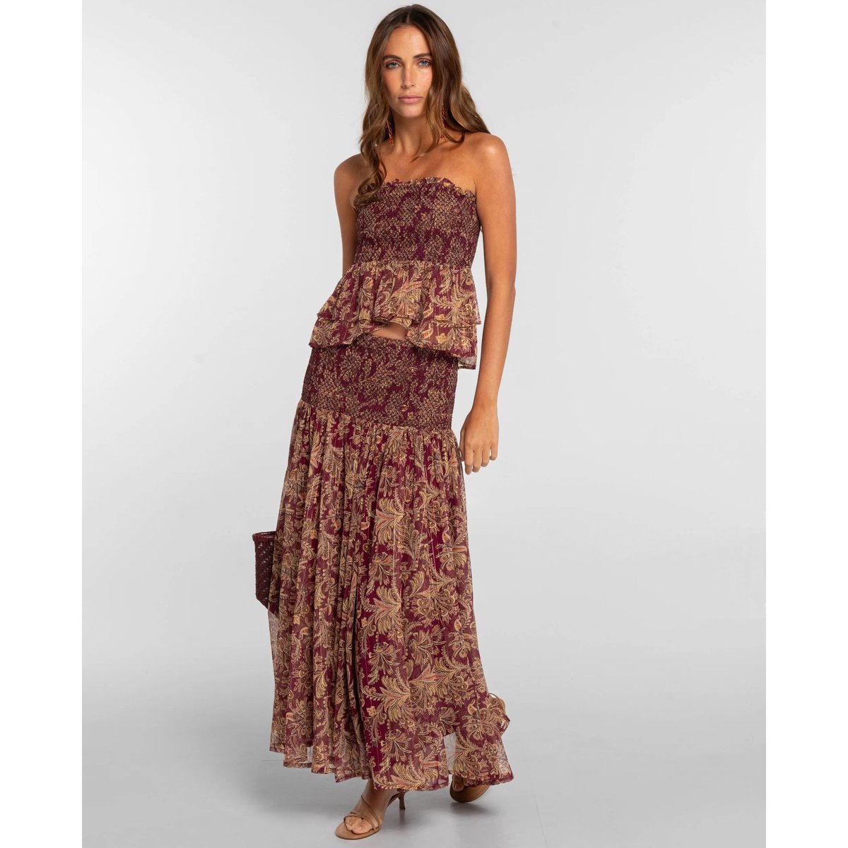 Top smocké imprimé multicolore, THE-ARE