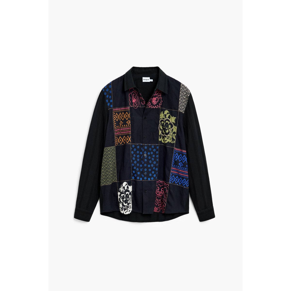 chemise patchwork à manches longues noir, DESIGUAL