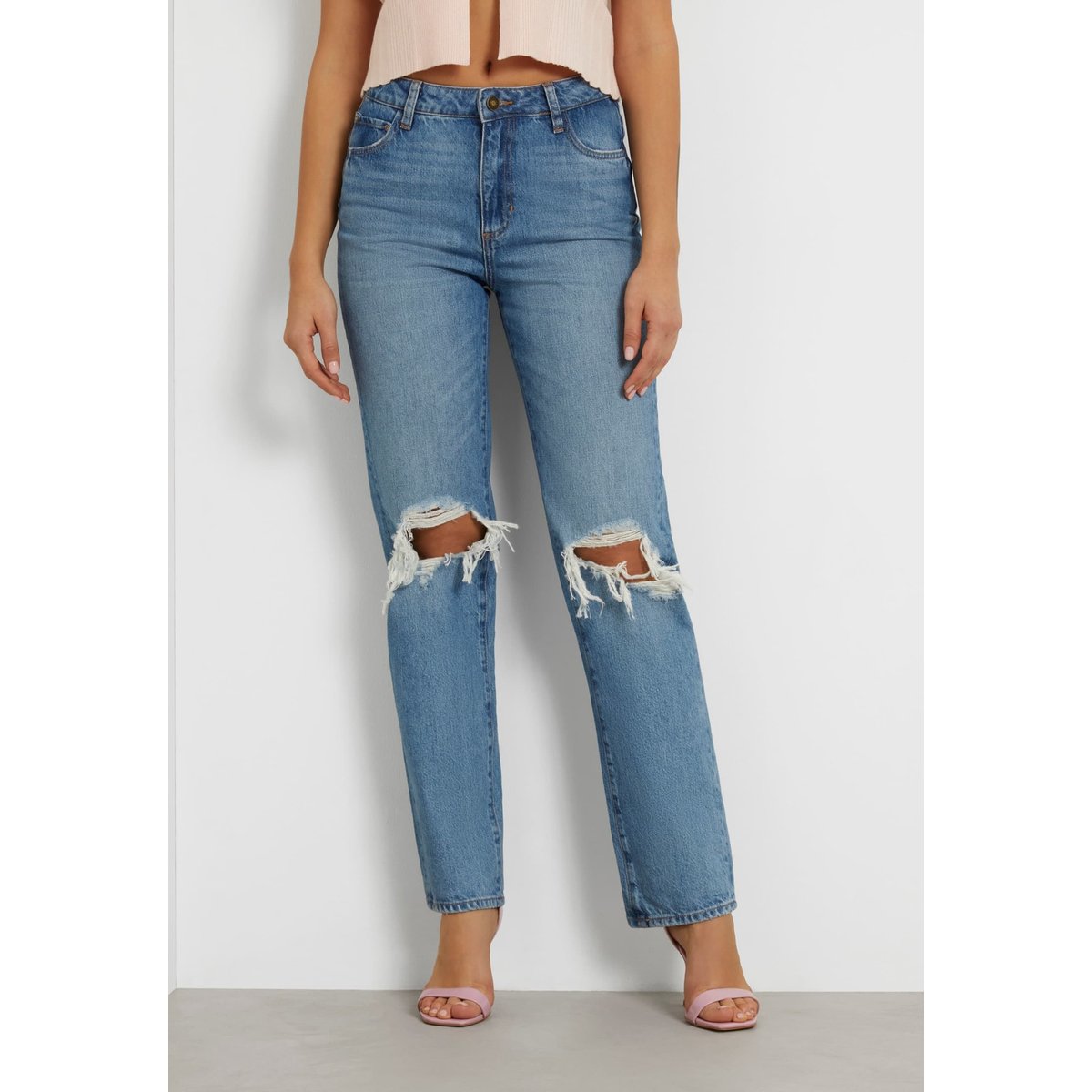 Jean Relaxed Straight bleu, GUESS
