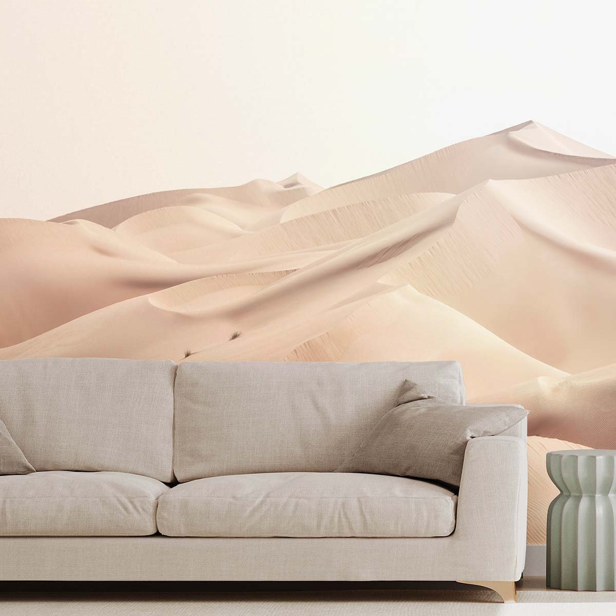 Papier peint panoramique dune de sable rose intissé, HEXOA