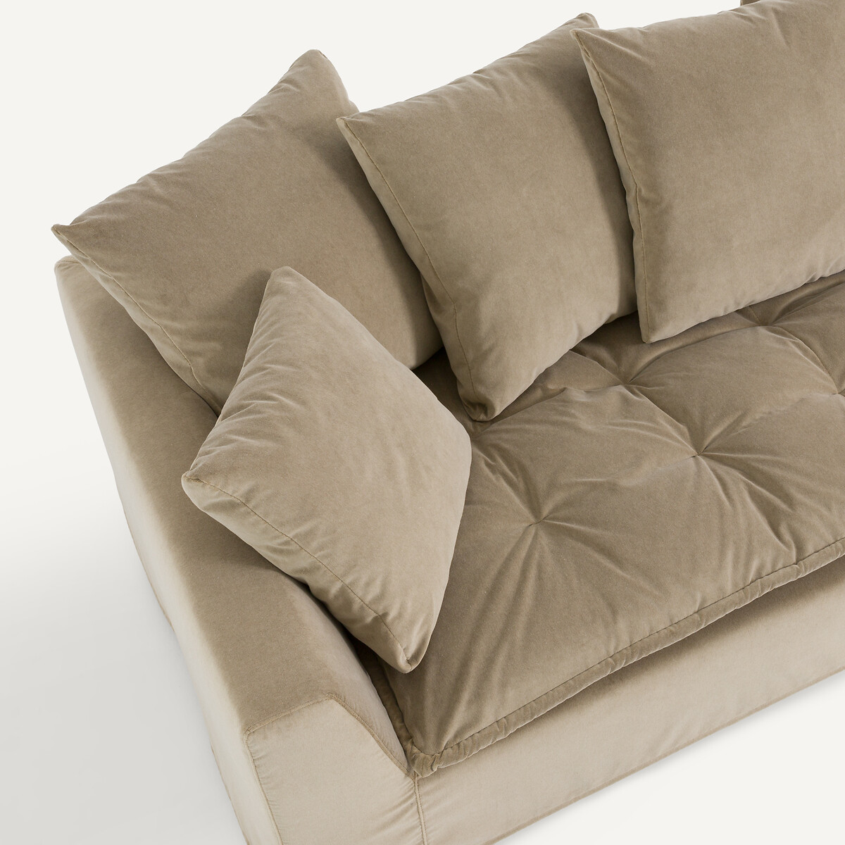 Zetel van stonewashed fluweel, OTAVIA grijs shiitaké, AM.PM
