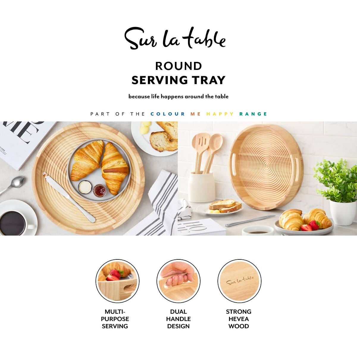 Colour Me Happy Serving Tray brown              , SUR LA TABLE 