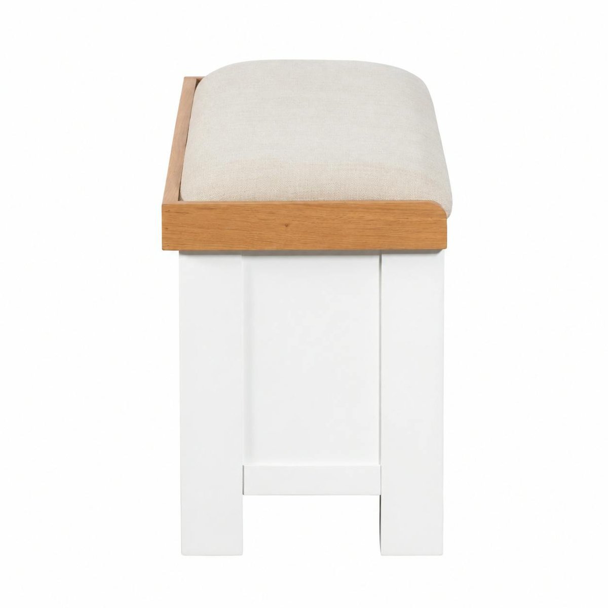 Banc d'entrée blanc coussin d'assise et paniers rangement VELIA blanc, PIER IMPORT