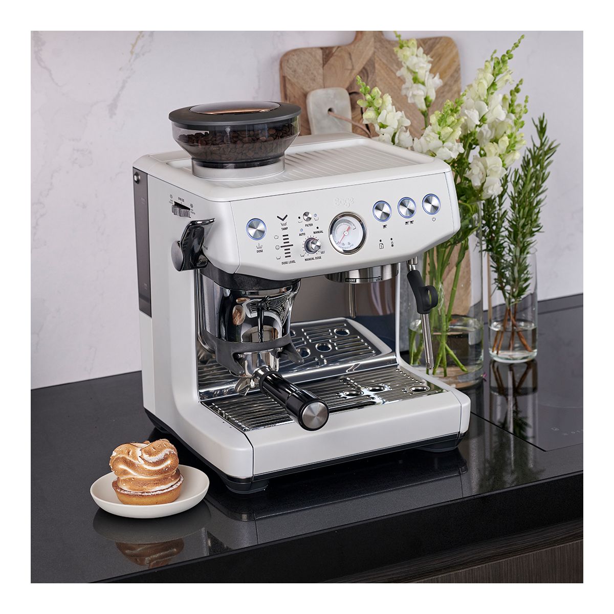 Machine à expresso the barista express impress blanc sel de blanc, SAGE APPLIANCES