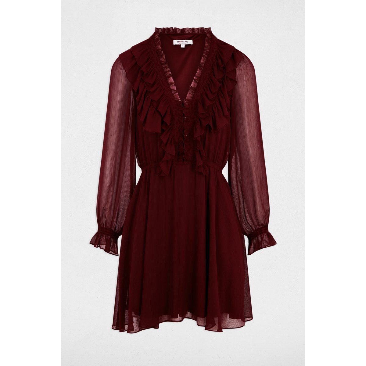 Robe courte ajustée prune, MORGAN