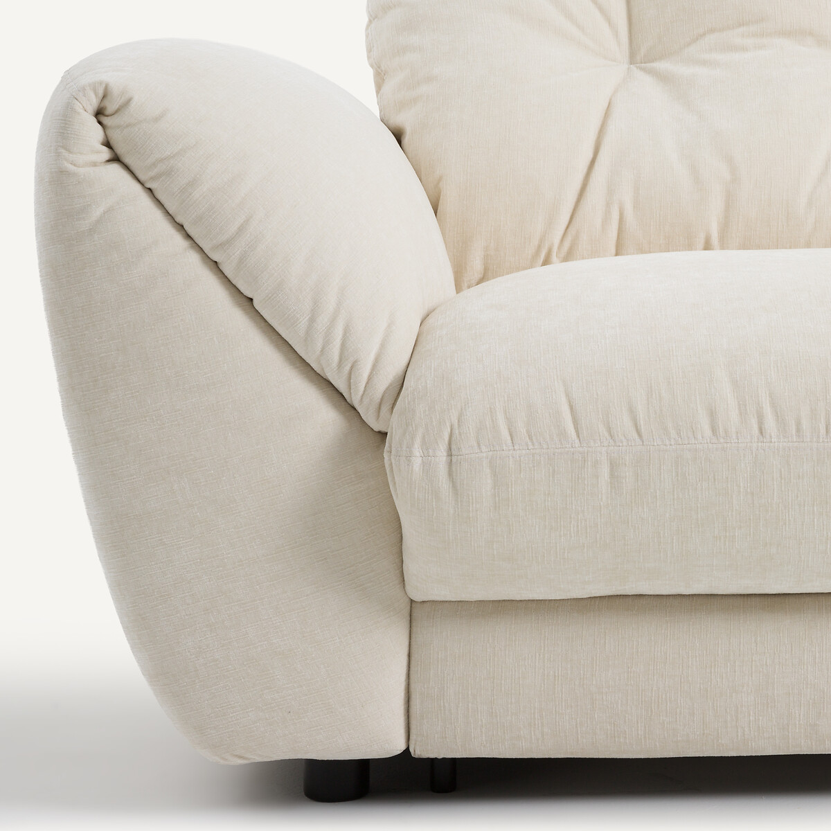 Canapé 3P convertible velours chenille, Edgar blanc, AM.PM