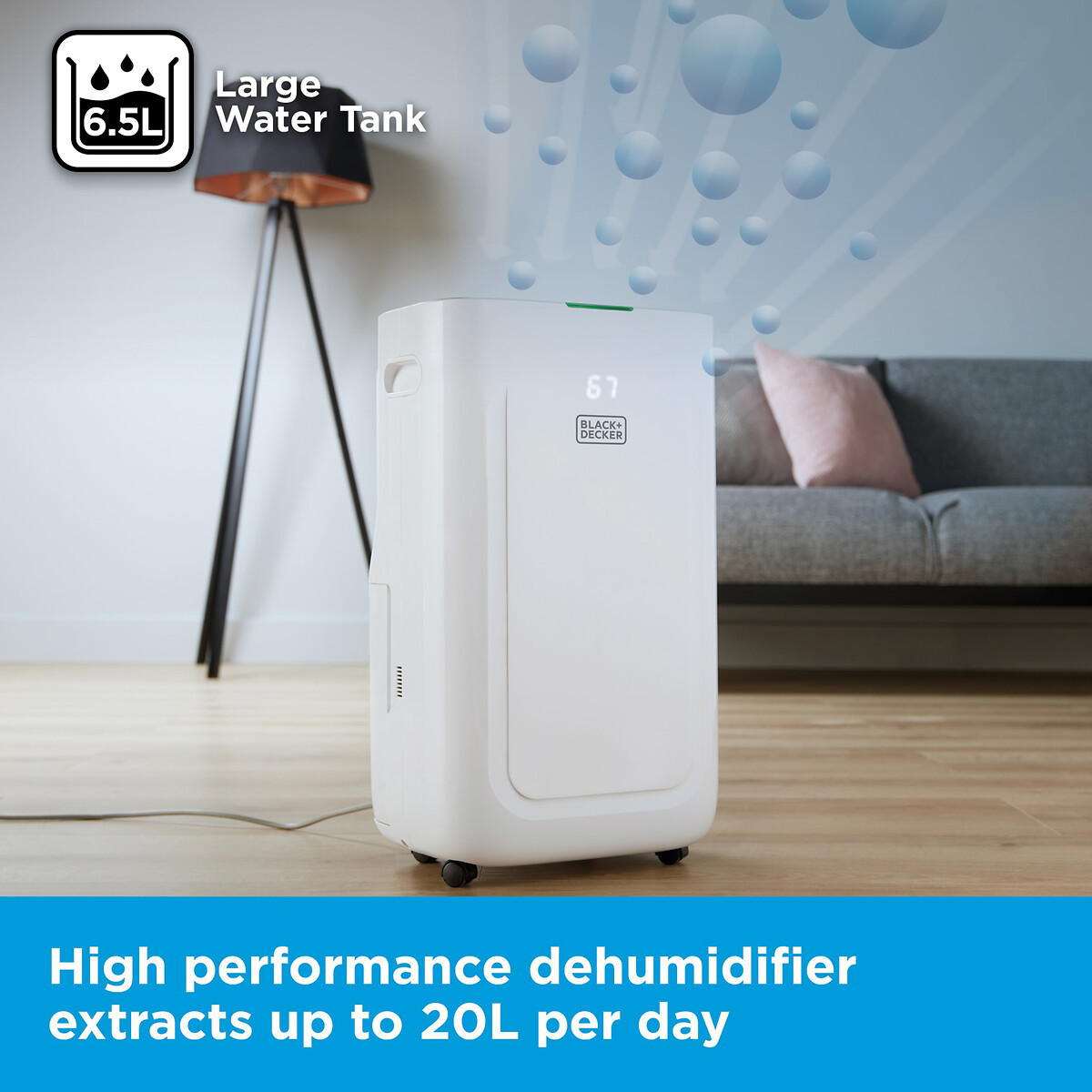 20L Dehumidifier - BXEH60014 white, BLACK & DECKER