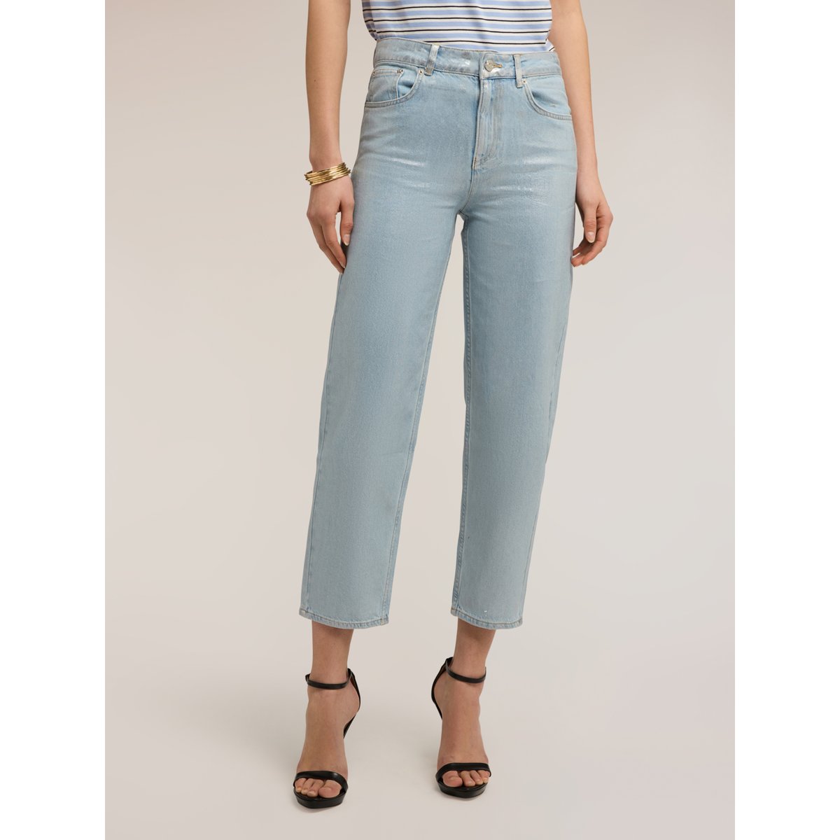 Jean regular boyfit avec laminage light - blue, MOTIVI
