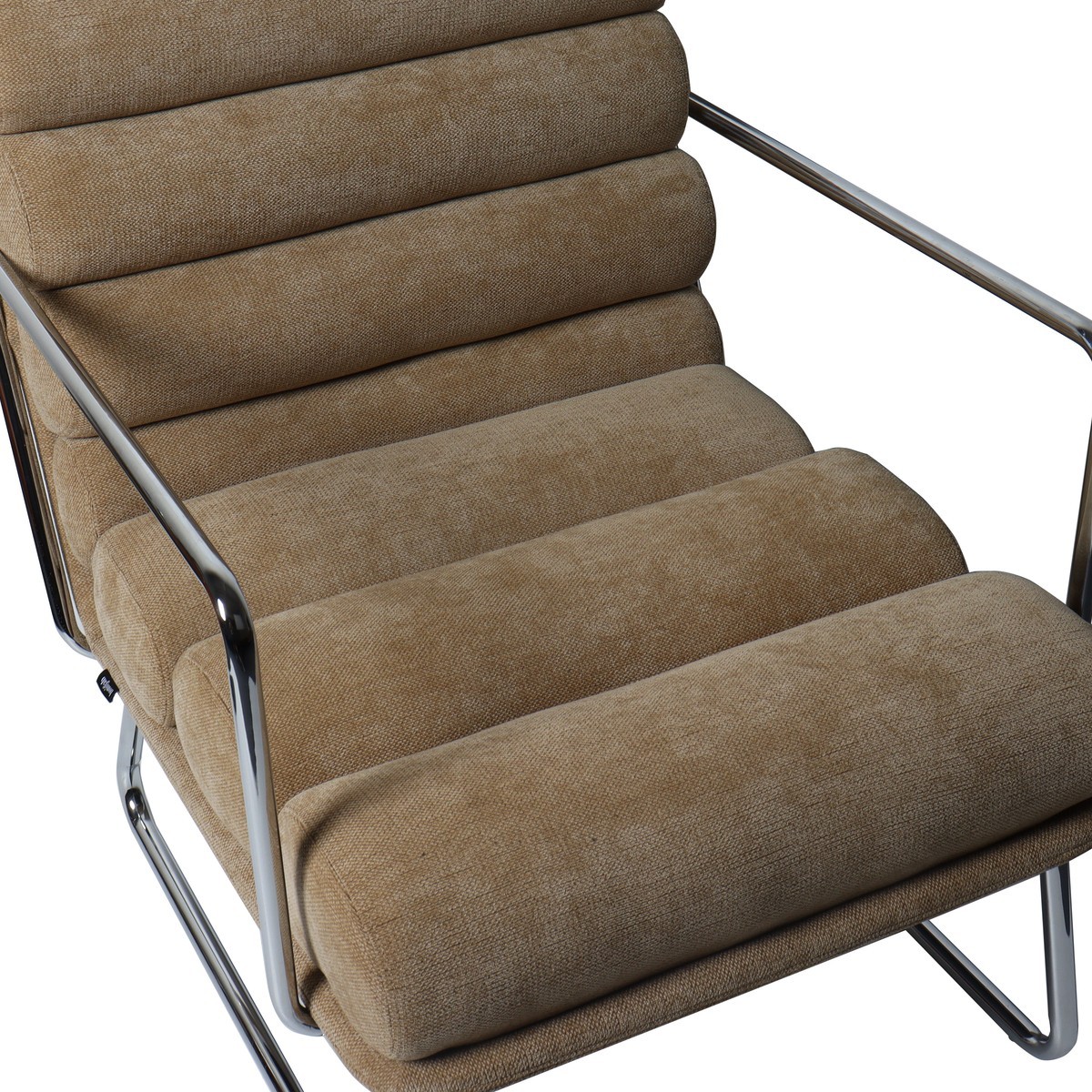 Fauteuil en tissu chenille - VANIA miel, HOMIFAB