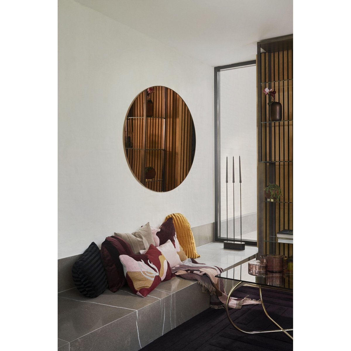 Miroir Mural Circum Teinté Ambre XSmall Rond Diam 50 cm ambre, AYTM