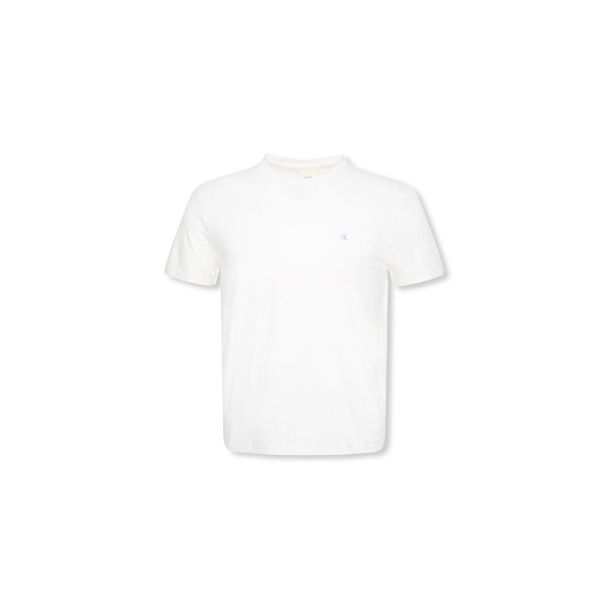 T-shirt slim a maniche corte bianco, CALVIN KLEIN