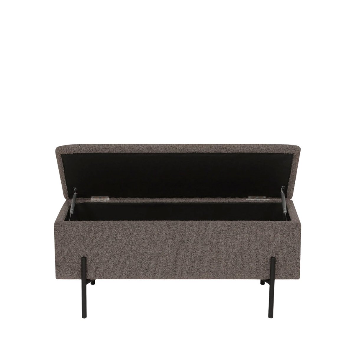 Banc coffre en tissu bouclette et métal L95cm- WATFORD marron glacé, HOUSE NORDIC