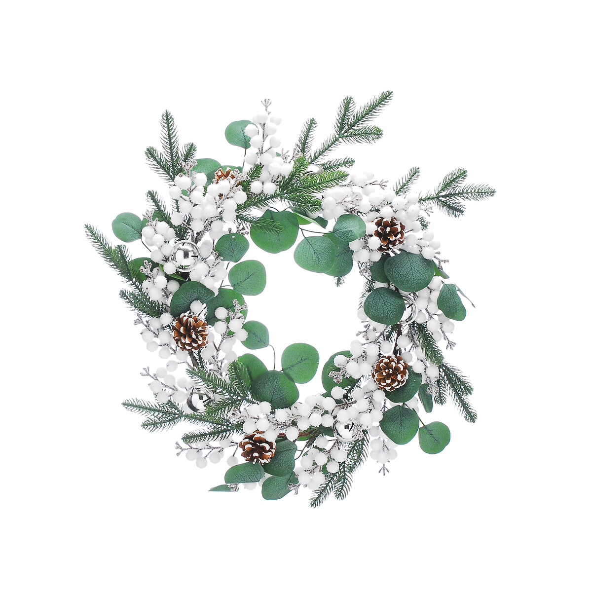 52cm Nordic Lights Eucalyptus & White Berry Wreath green, SO'HOME