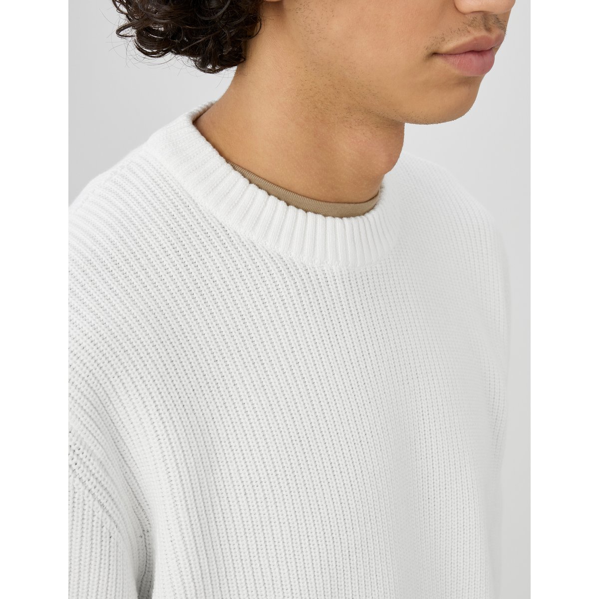 Pull col rond blanc écru, BZB