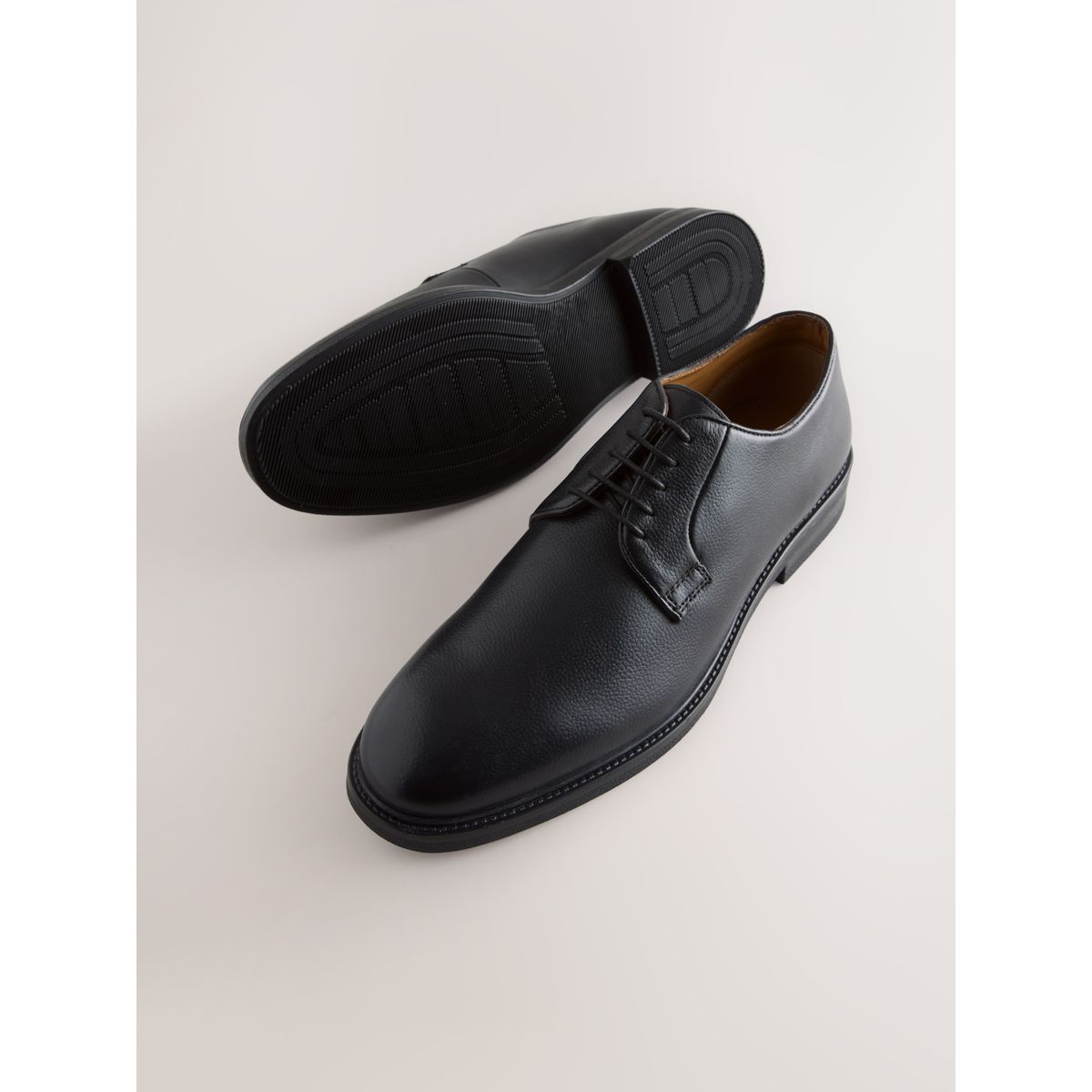 Chaussures derby en cuir noir, NEXT