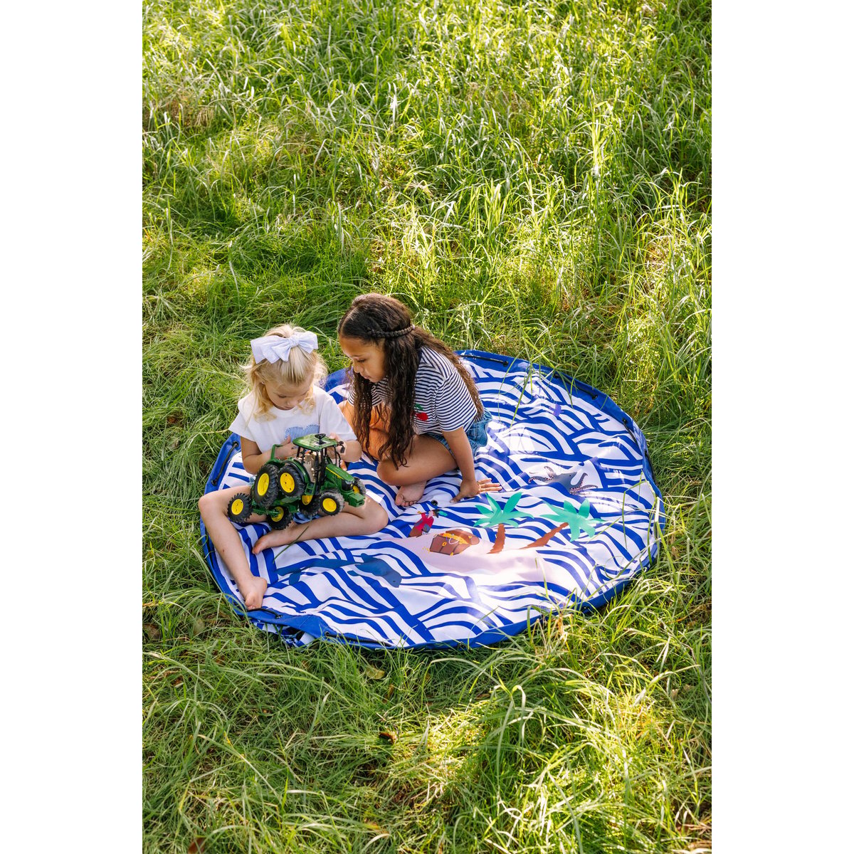 play&go - tapis de jeu & sac à jouets outdoor - pirate bleu, multicolor, PLAY ET GO