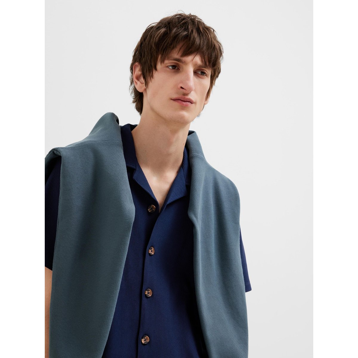 Chemise À Manches Courtes black iris, SELECTED